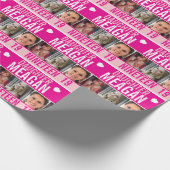 Papier Cadeau 19e anniversaire trois photos fille rose enveloppe (Coin)