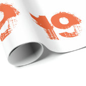 Papier Cadeau 19ème anniversaire pour n'importe qui, orange sur (Coin rond)