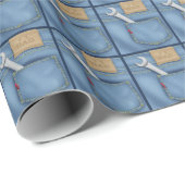 Papier Cadeau #1 Épingle Papa Dans Jean Pocket (Coin rond)