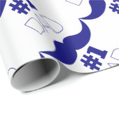 Papier Cadeau #1 Papa Blue Mustache (Coin rond)