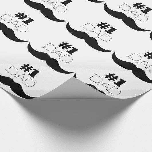 Papier Cadeau #1 Papa Mustache noire - Numéro Un (Coin)