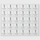 Papier Cadeau 1er anniversaire : Art Déco Style inspiré "1" + No (Plat)