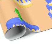 Papier Cadeau 1er anniversaire Blue Cake (Coin rond)