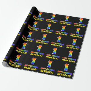 Papier Cadeau 1er anniversaire : Bold, amusant, simple, arc-en-c