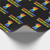 Papier Cadeau 1er anniversaire : Bold, amusant, simple, arc-en-c (Coin)