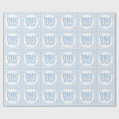 Papier Cadeau 1er anniversaire fête mignonne Pastel Blue Onederf (Plat)