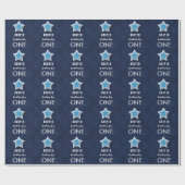 Papier Cadeau 1er Anniversaire Garçon Un An Old Navy White Star  (Plat)