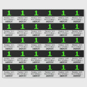 Papier Cadeau 1er anniversaire - Nerdy / Geeky Style "1" et nom (Plat)