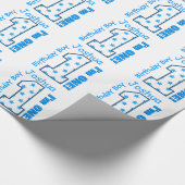 Papier Cadeau 1er Anniversaire Nom personnalisé Blue Stars Numér (Coin)