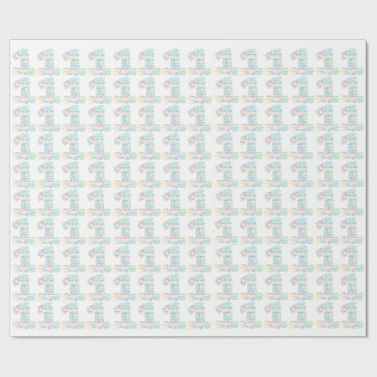 Papier Cadeau 1er Anniversaire Papier à enveloppement (Plat)