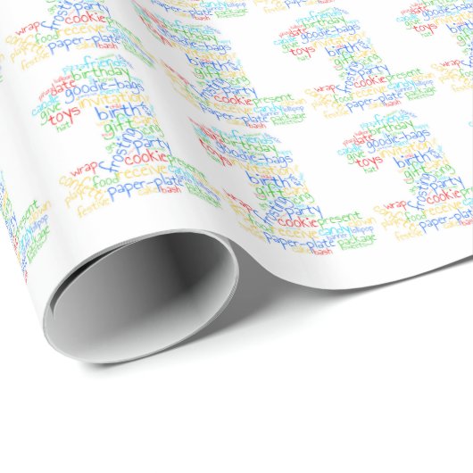 Papier Cadeau 1er Anniversaire Papier à enveloppement (Coin rond)