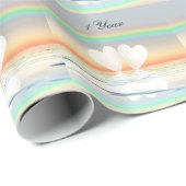 Papier Cadeau 1er Anniversaire Papier Enveloppement Coeurs Papie (Coin rond)