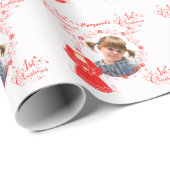 Papier Cadeau 1er Noël Angel Photo personnalisée (Coin rond)