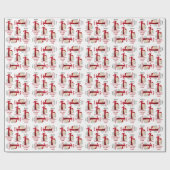 Papier Cadeau 1er Noël Nom du cerf de Noël Santa Hat Rouge Numér (Plat)