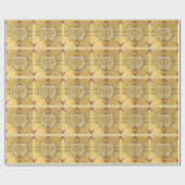 Papier Cadeau 1er ou 50e anniversaire de Mariage d'ocre d'or (Plat)