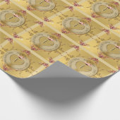 Papier Cadeau 1er ou 50e anniversaire de Mariage d'ocre d'or (Coin)