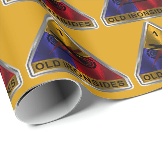 Papier Cadeau 1ère division blindée Patch encadré en argent (Coin rond)