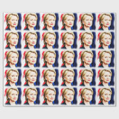 Papier Cadeau 1ère femme présidente Hillary Clinton 2016_ (Plat)