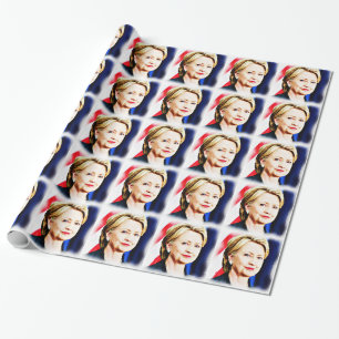 Papier Cadeau 1ère femme présidente Hillary Clinton 2016_