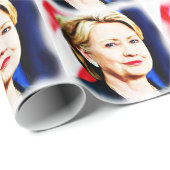 Papier Cadeau 1ère femme présidente Hillary Clinton 2016_ (Coin rond)