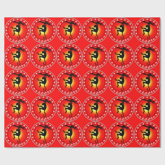 Papier Cadeau 2004 Année du singe (Plat)
