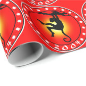 Papier Cadeau 2004 Année du singe (Coin rond)