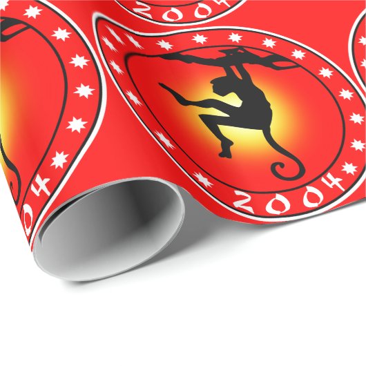 Papier Cadeau 2004 Année du singe (Coin rond)