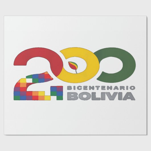 Papier Cadeau 200 años bicentenario de Bolivia (Plat)