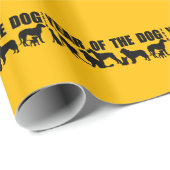 Papier Cadeau 2018 Année du Chien petites silhouettes papier W (Coin rond)