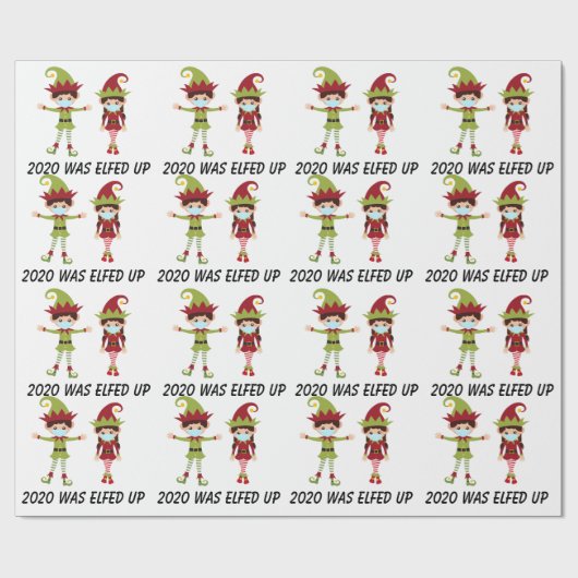 Papier Cadeau 2020 a été Elfed up masque visage Elf Covid (Plat)