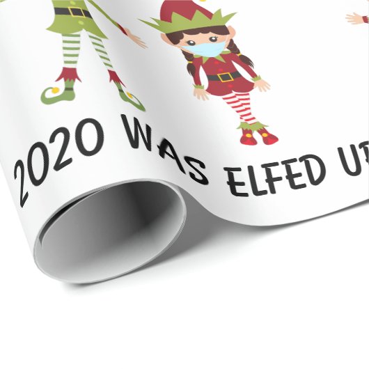 Papier Cadeau 2020 a été Elfed up masque visage Elf Covid (Coin rond)
