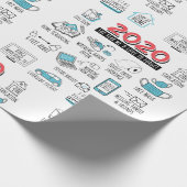 Papier Cadeau 2020 Activités de quarantaine commémoratives (Coin)