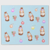 Papier Cadeau 2020 Covid Cute Chipmunk Visage Masque de Noël (Plat)