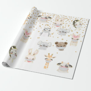Papier Cadeau 2020 Masque Visage mignon Animaux Covid