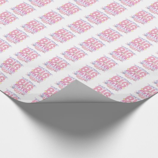 Papier Cadeau 2024 Grande Soeur en attente de nouveau bébé (Coin)