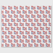 Papier Cadeau 2025 Graduation Rouge et Bleu (Plat)