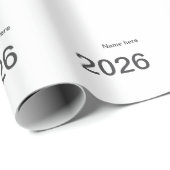 Papier Cadeau 2026 2027 2028 name title here year bold letter (Coin rond)