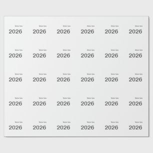 Papier Cadeau 2026 2027 2028 nom titre ici année lettre gras