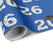 Papier Cadeau 2026 Congrats Grad Word Cloud on Blue (Coin rond)