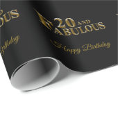 Papier Cadeau 20e Anniversaire  (Coin rond)