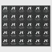 Papier Cadeau 20e anniversaire - Art Déco Inspiré Look "20", Nom (Plat)
