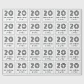 Papier Cadeau 20e anniversaire : Art Déco Style inspiré "20" + N (Plat)