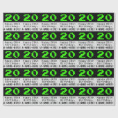 Papier Cadeau 20e anniversaire - Nerdy / Geeky Style "20" et nom (Plat)