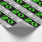 Papier Cadeau 20e anniversaire - Nerdy / Geeky Style "20" et nom (Coin)