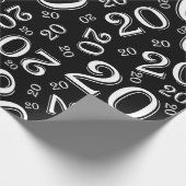 Papier Cadeau 20e anniversaire Noir/Blanc Random Numéro Motif 20 (Coin)