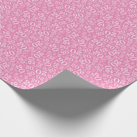 Papier Cadeau 20e anniversaire Pink/White Random Numéro Motif 20 (Coin)