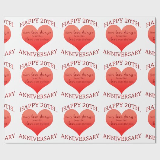 Papier Cadeau 20ème. Anniversaire (Plat)