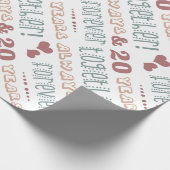 Papier Cadeau 20ème anniversaire de Mariage mignon (Coin)