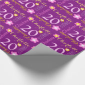 Papier Cadeau 20ème enveloppe d'anniversaire d'âge nommé (Coin)