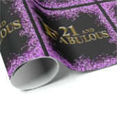 Papier Cadeau 21 e anniversaire (Coin rond)
